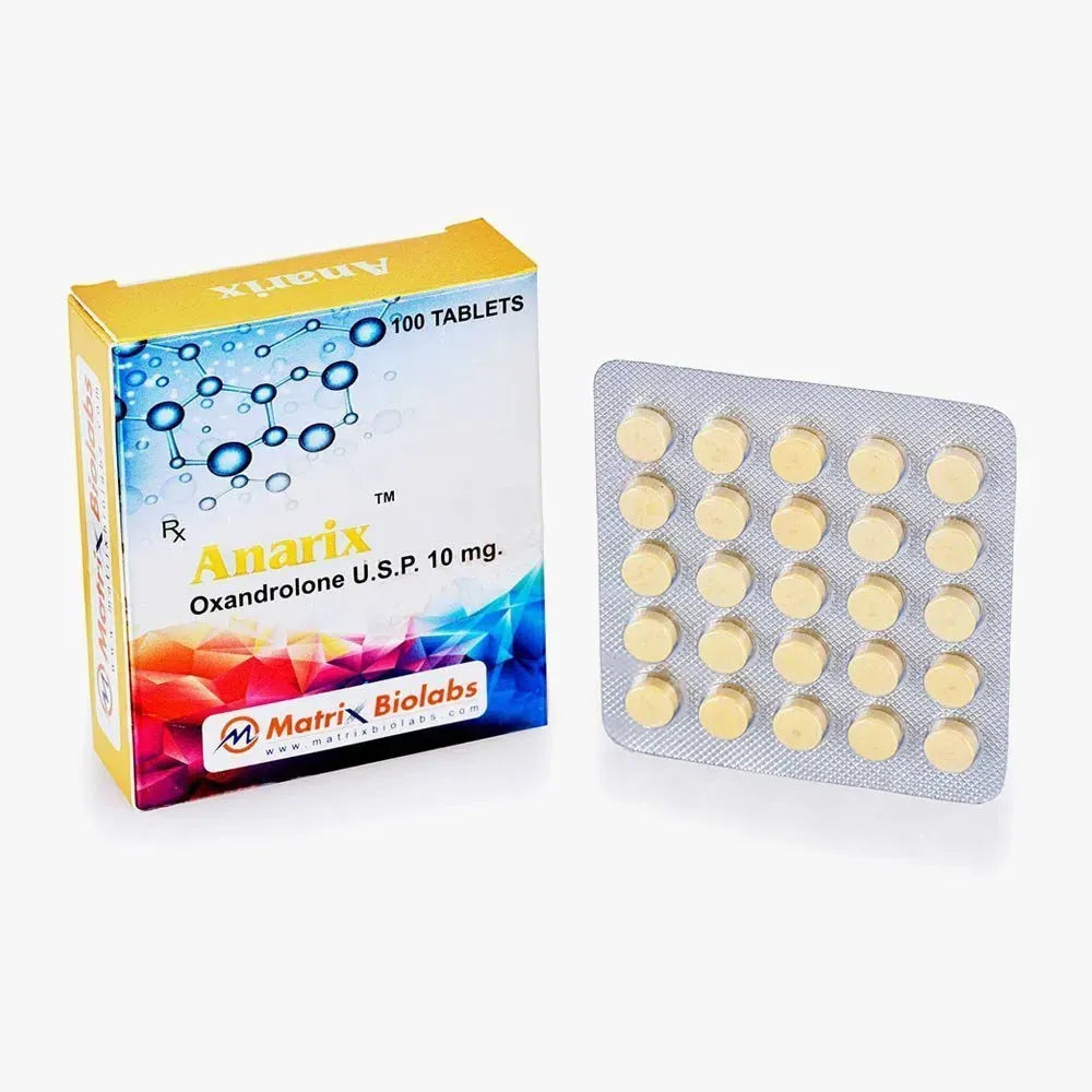 氧雄龙Anavar(Oxandrolone)特种药物，亮黄色片剂装在透明包装中，配有色彩丰富的外盒。